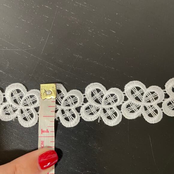 Austrian Lace Embroidery Trim Wedding Dress Fabric Floral Off White Cream 242" - Picture 3 of 5